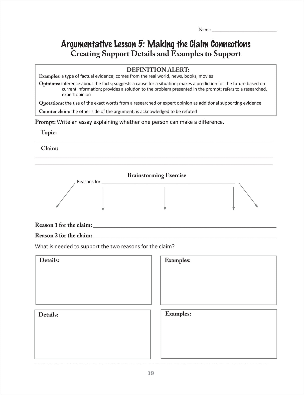 Expository Writing for Middle School Activity Book