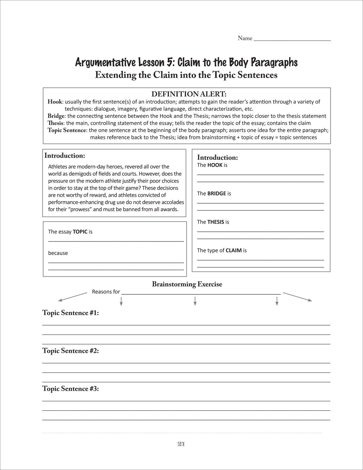 Expository Writing for High School Activity Book