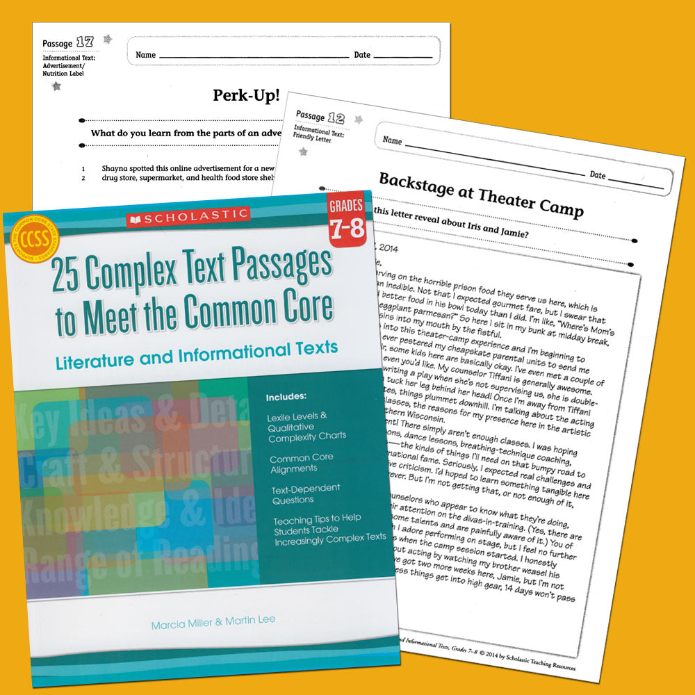 25 Complex Text Passages to Meet the Common Core Reproducible Book