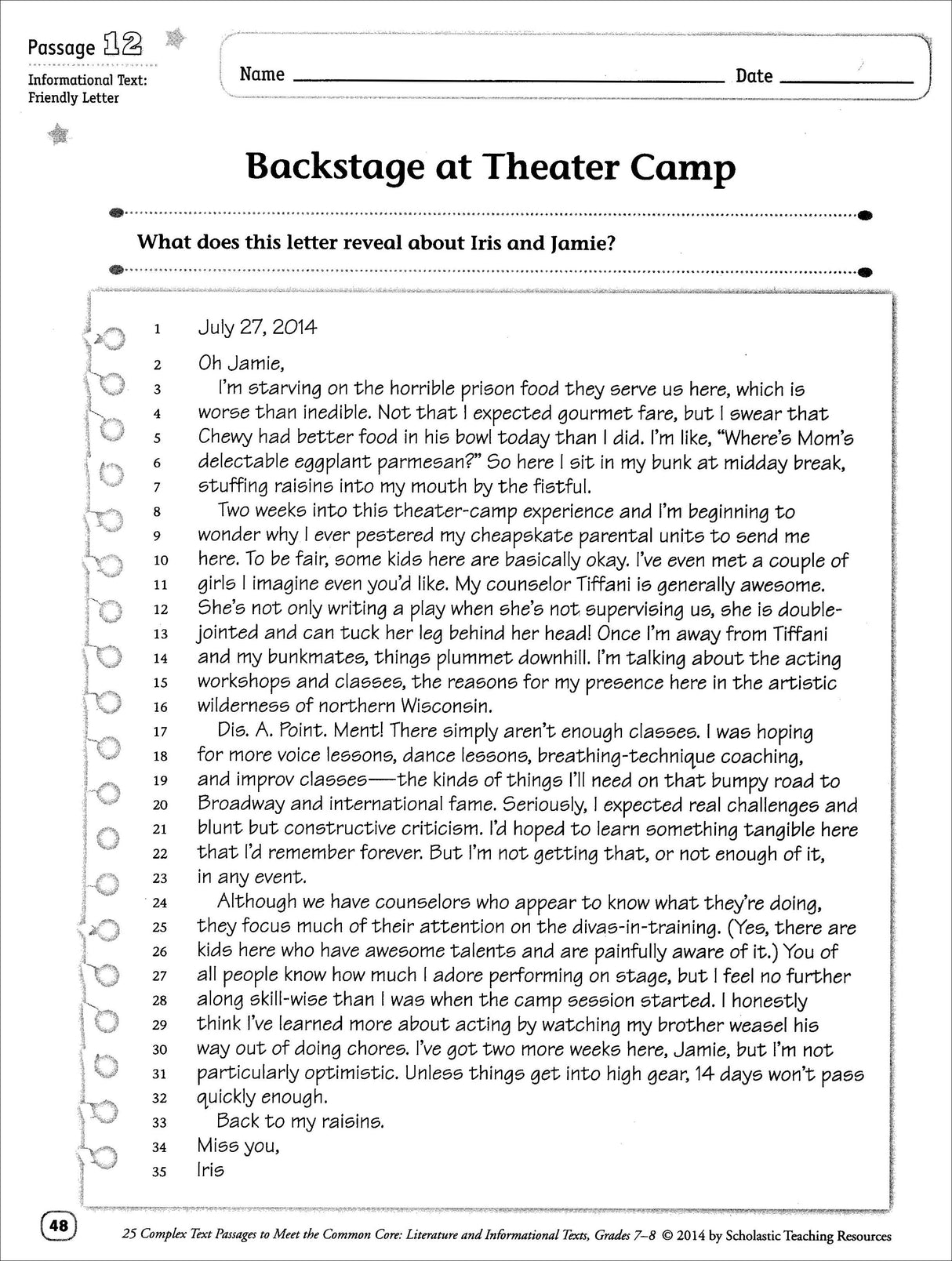 25 Complex Text Passages to Meet the Common Core Reproducible Book