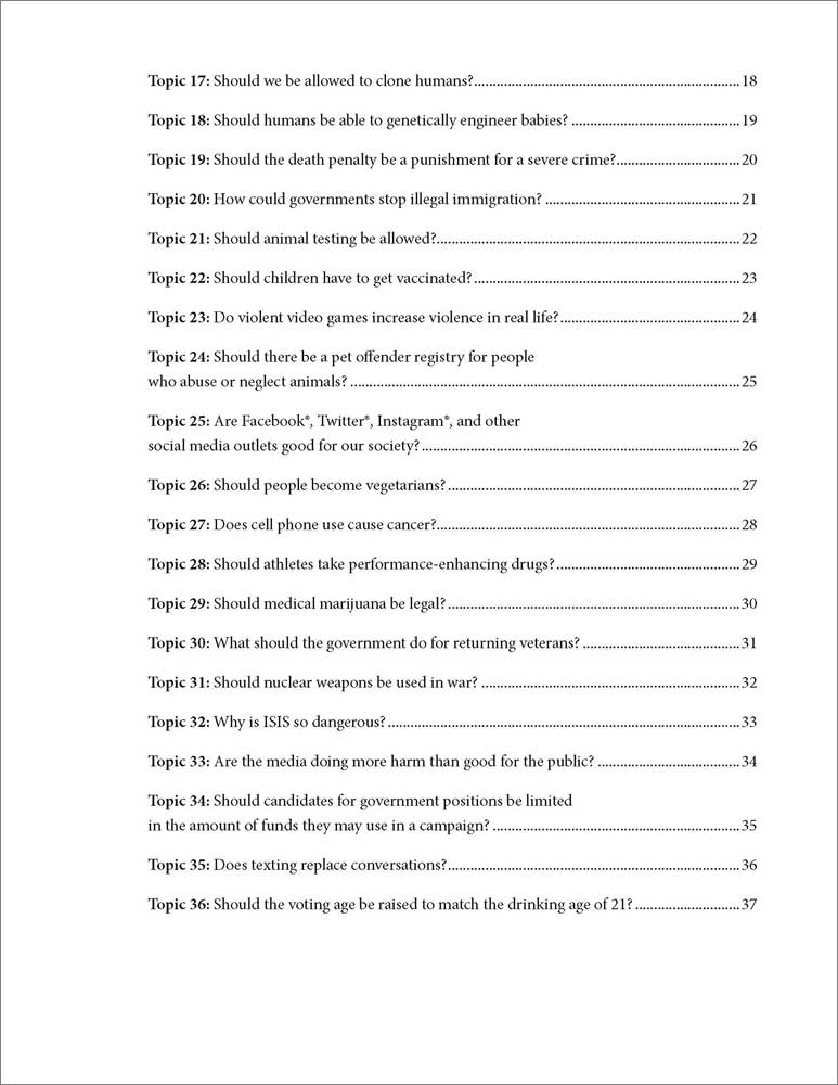 Critical Thinking Topics for the Classroom Book