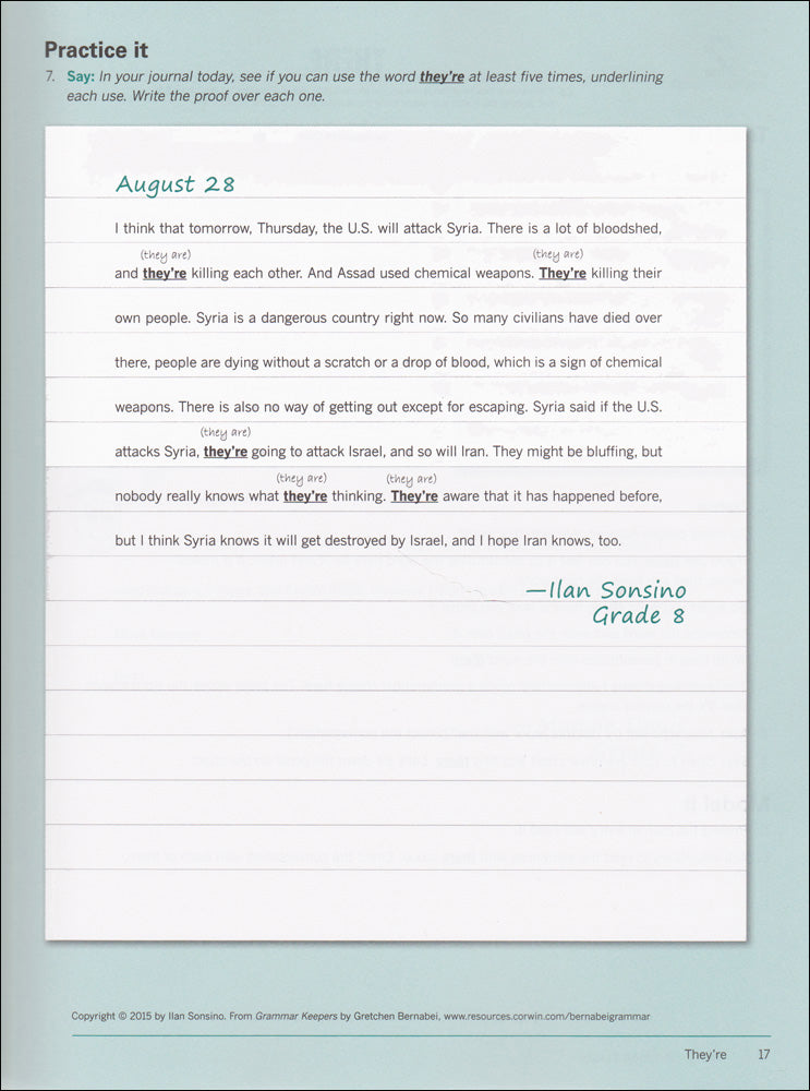 Grammar Keepers Lesson Book