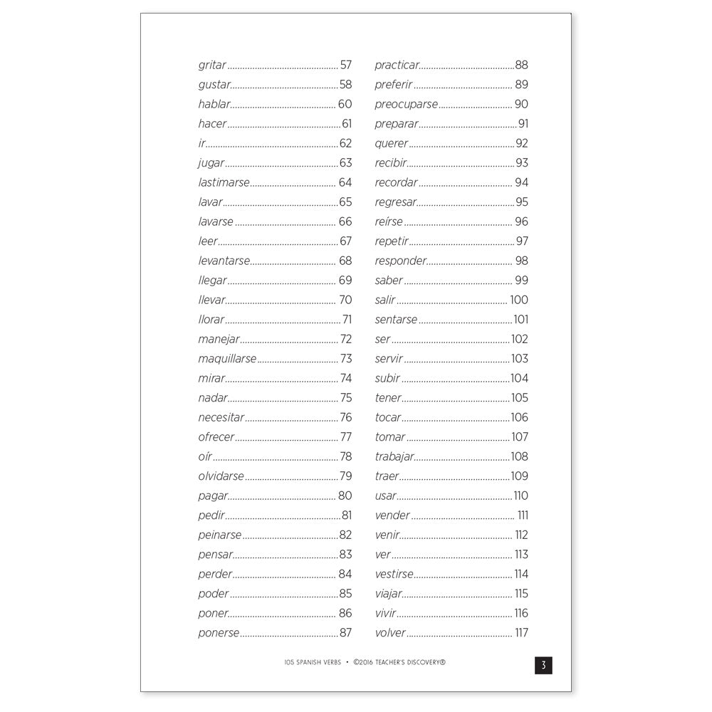 105 Spanish Verbs Handbook