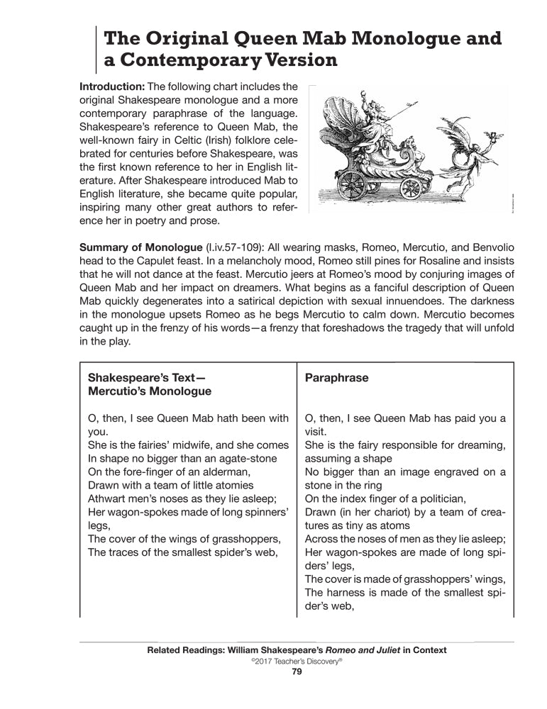 Related Readings: William Shakespeare's Romeo and Juliet in Context Book