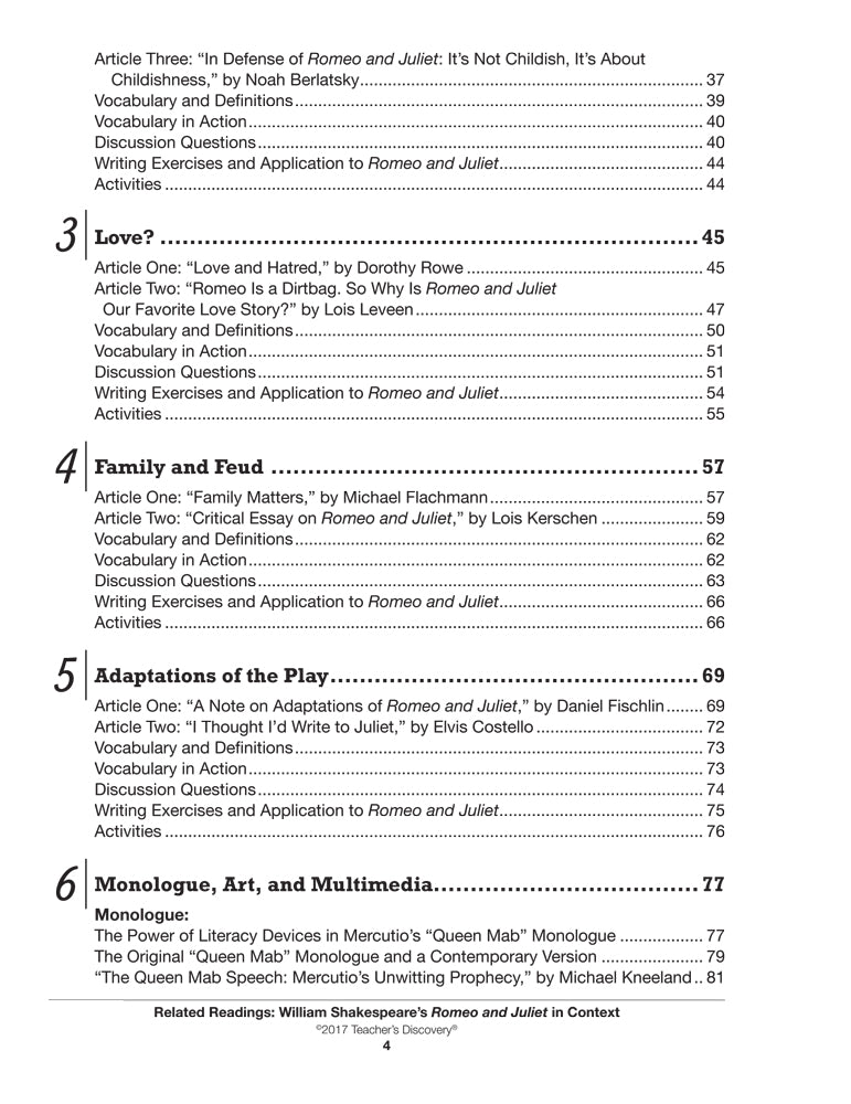 Related Readings: William Shakespeare's Romeo and Juliet in Context Book