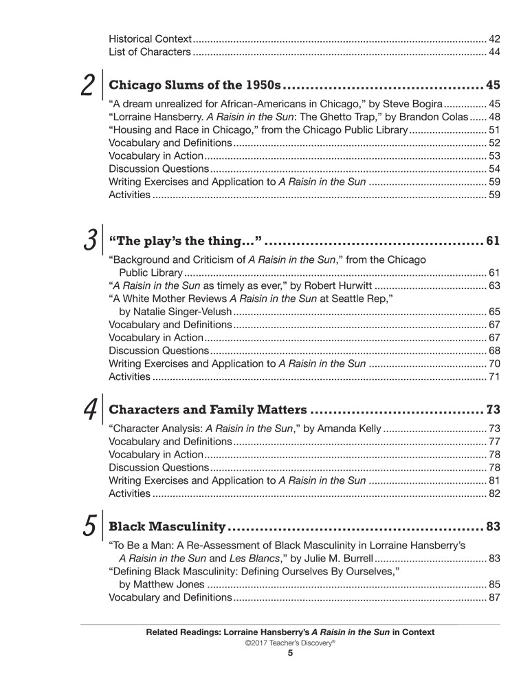 Related Readings: Lorraine Hansberry's A Raisin in the Sun in Context Book