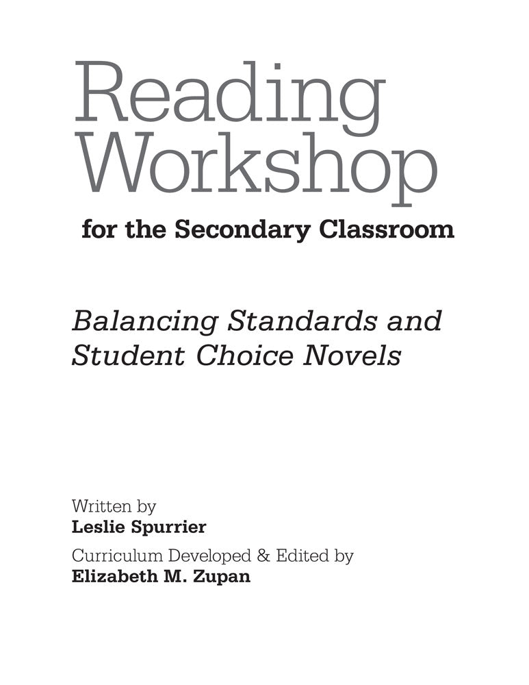 Reading Workshop for the Secondary Classroom