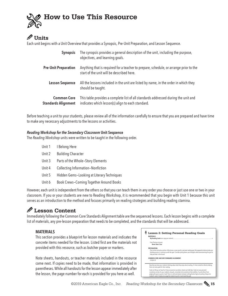 Reading Workshop for the Secondary Classroom