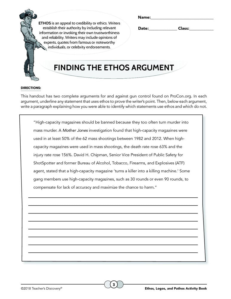 Ethos, Logos, and Pathos Activity Book