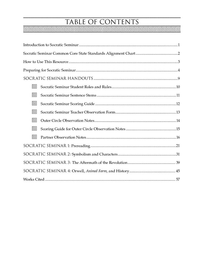 Socratic Seminar: Animal Farm Book