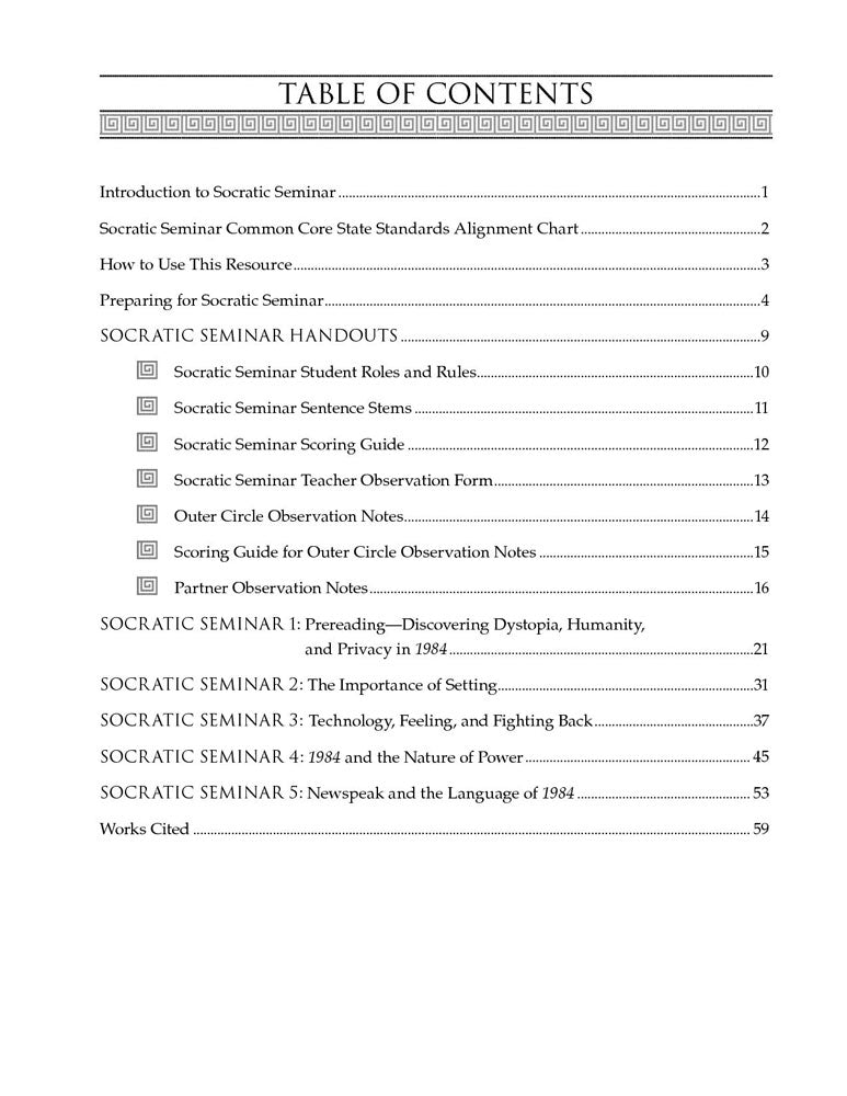 Socratic Seminar: 1984 Book