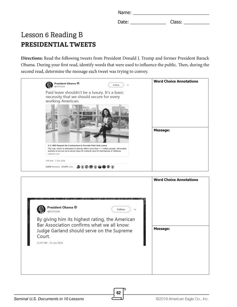 Seminal U.S. Document Analysis in 10 Lessons Book