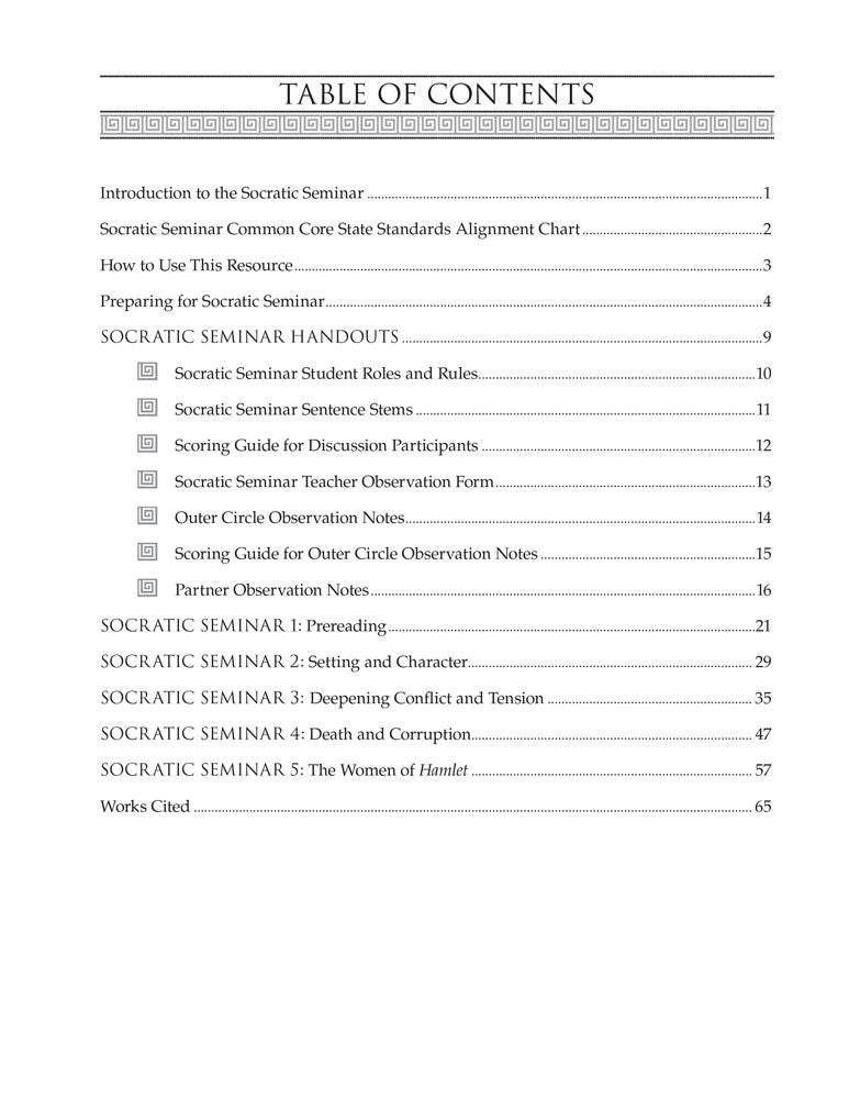 Socratic Seminar: Hamlet Book