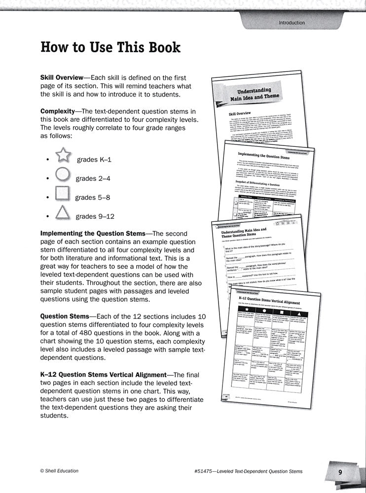 Leveled Text-Dependent Question Stems Book