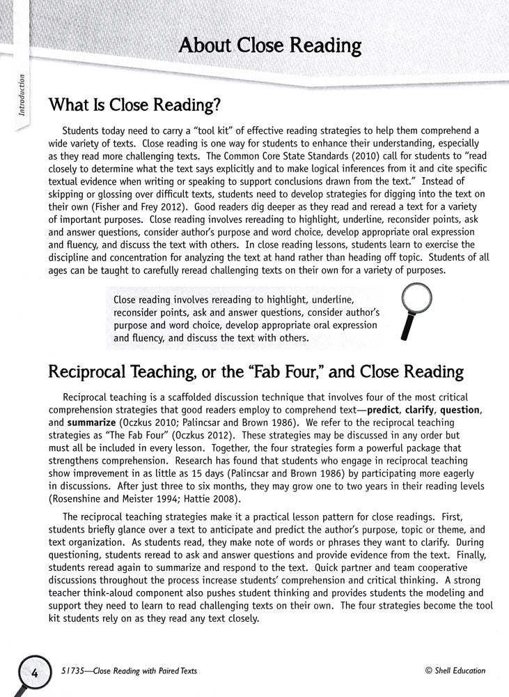 Close Reading with Paired Texts