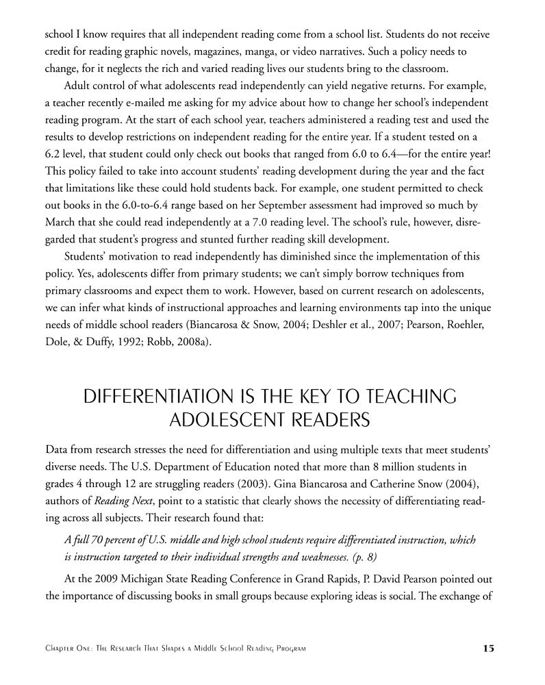 Teaching Reading in Middle School: A Strategic Approach to Teaching Reading That Improves Comprehension and Thinking