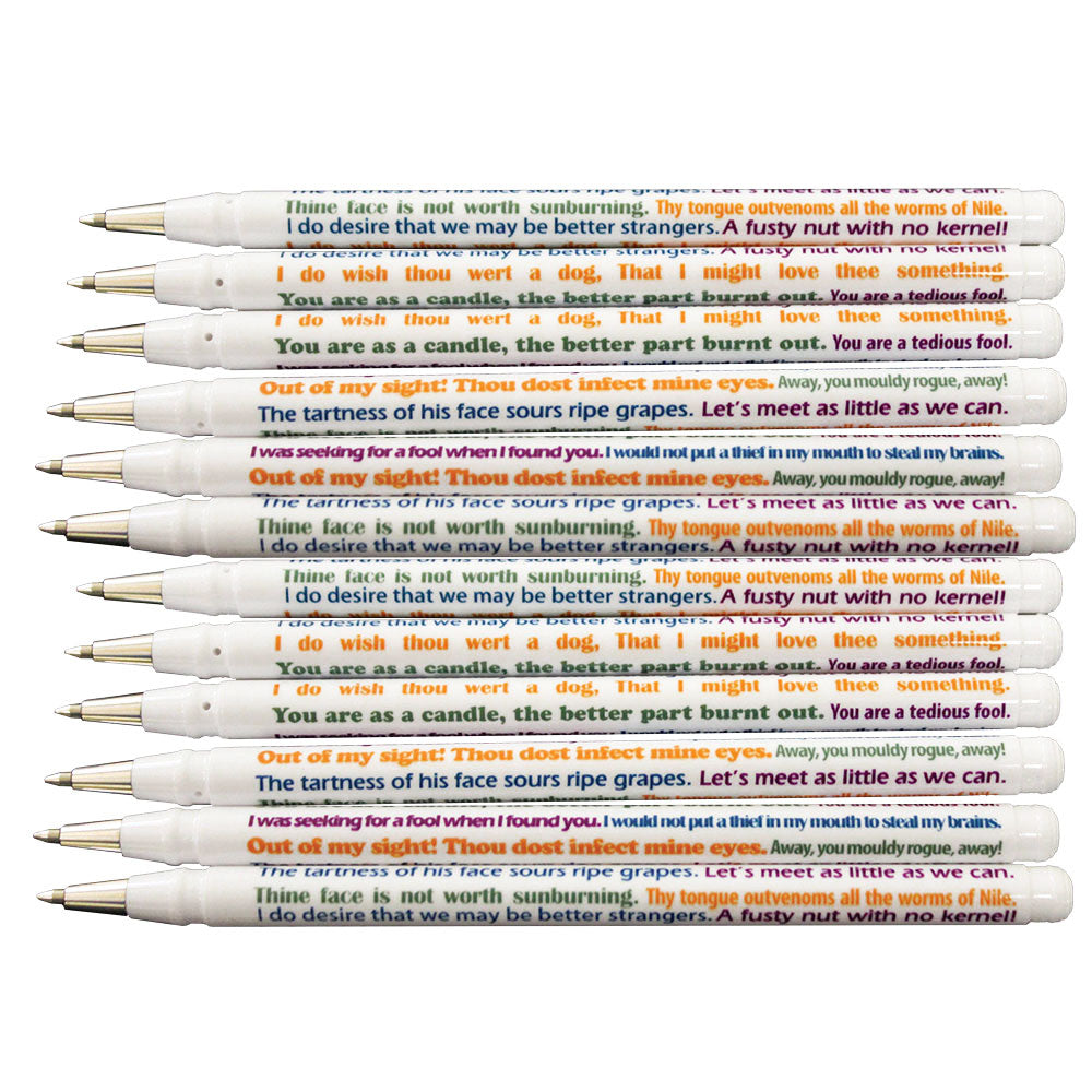 Shakespeare Insults Pens - One Dozen