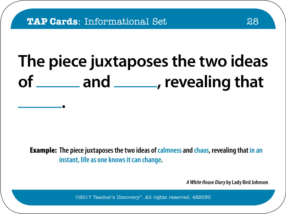 TAP Cards: Informational Text Card Set for High School