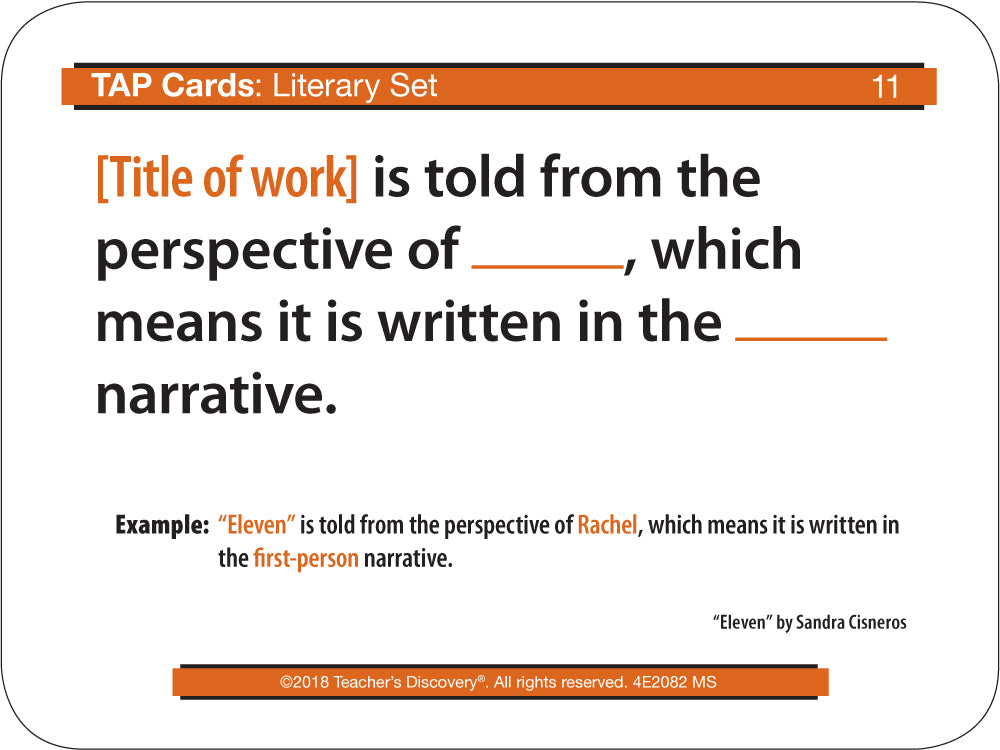 TAP Cards: Literary Text Card Set for Middle School