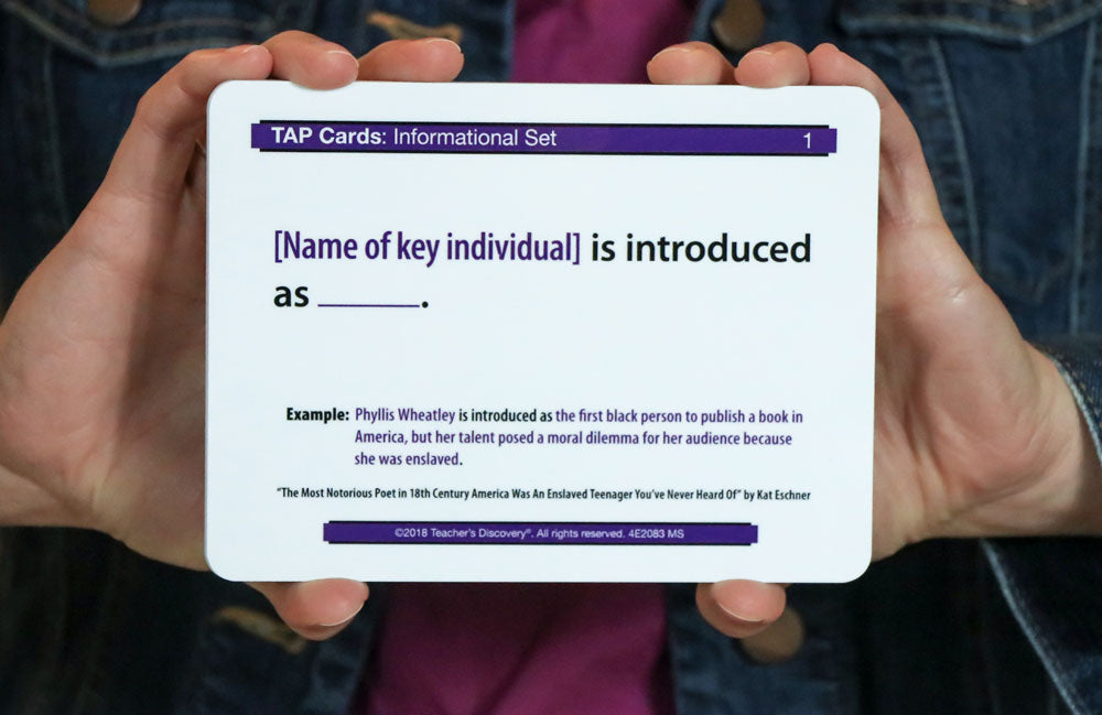 TAP Cards: Informational Text Card Set for Middle School