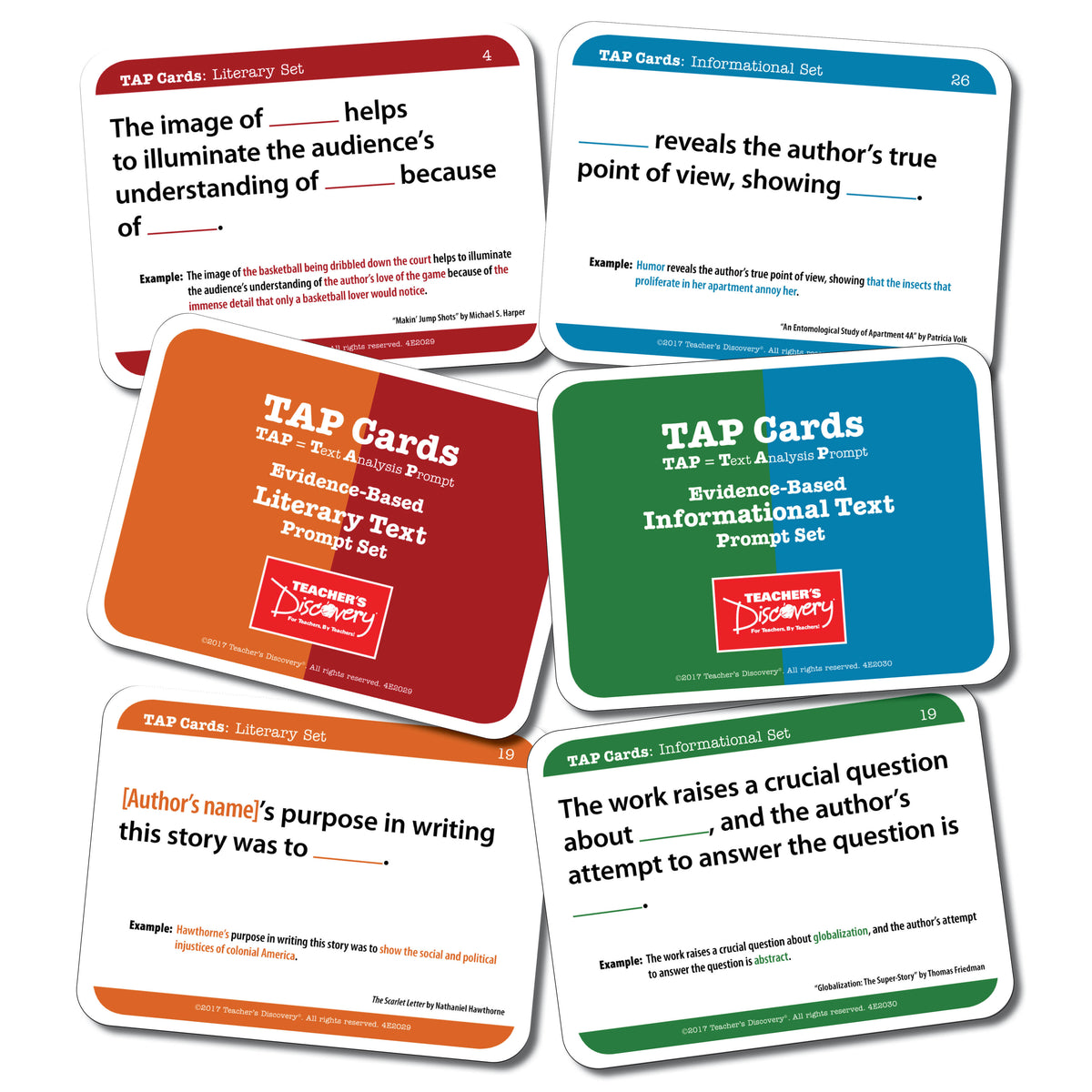 TAP Cards: Informational Text and Literary Text Card Sets for High Sch ...