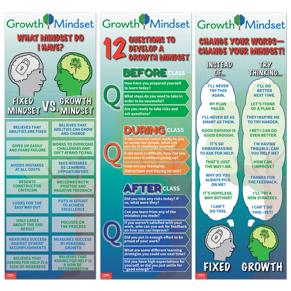 Growth Mindset Skinny Poster Set of 3 – Teacher's Discovery