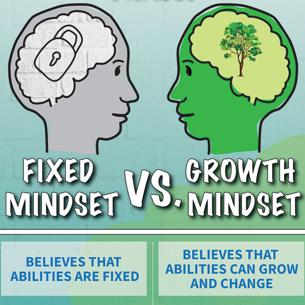 Fixed vs. Growth Mindset Skinny Poster