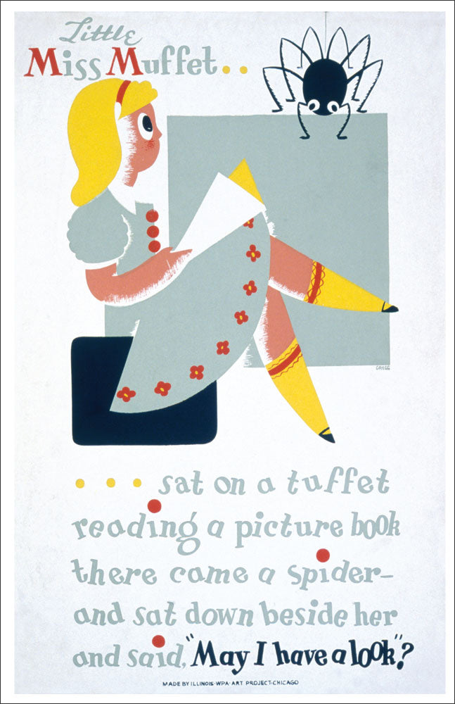 WPA Reading Poster: Little Miss Muffet