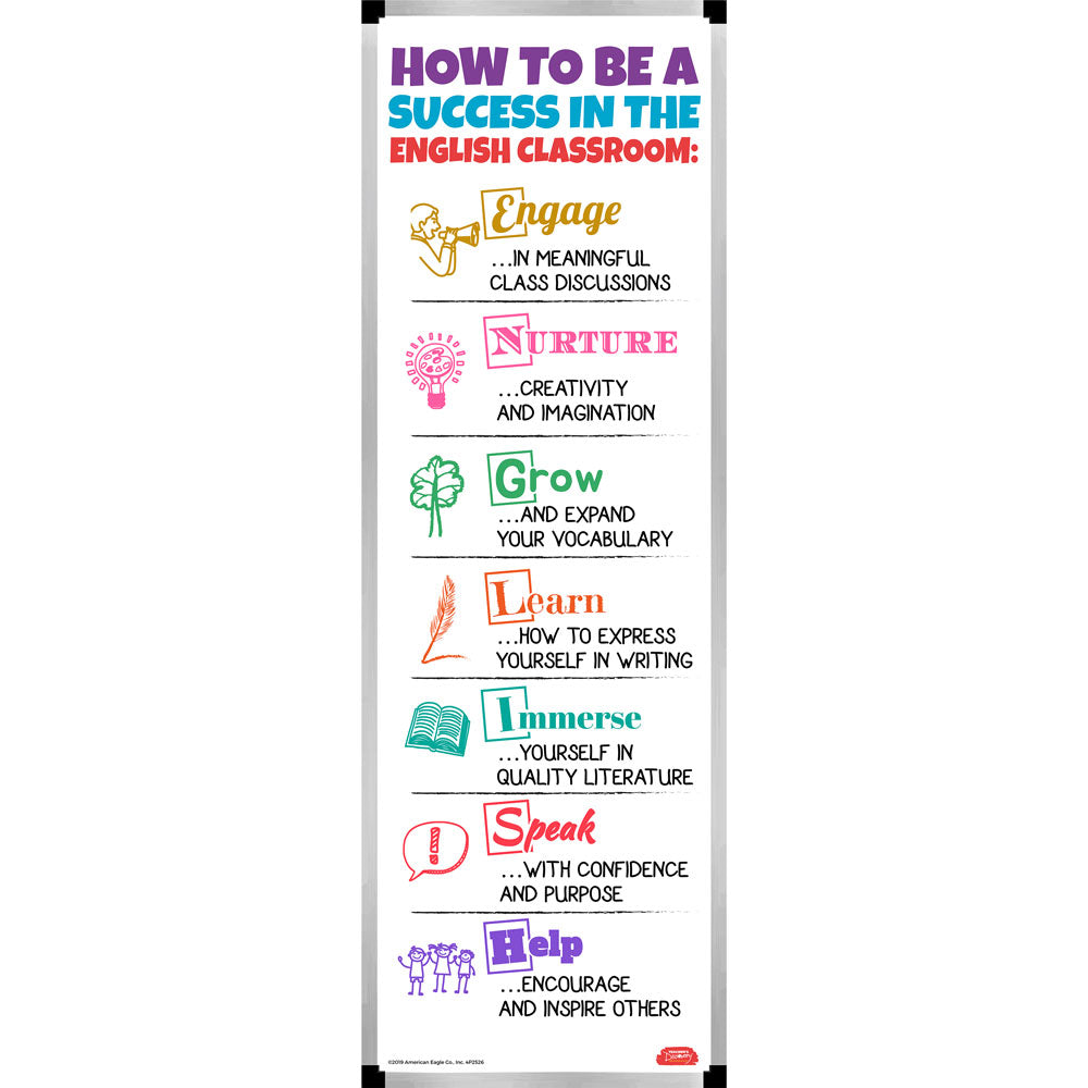 How to Be a Success in English Vinyl Door Banner