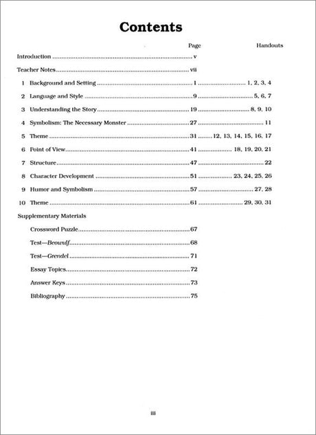 Beowulf/Grendel Curriculum Unit