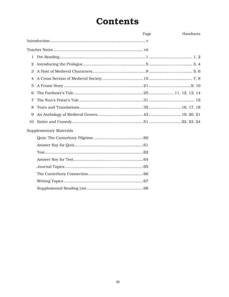 The Canterbury Tales Curriculum Unit