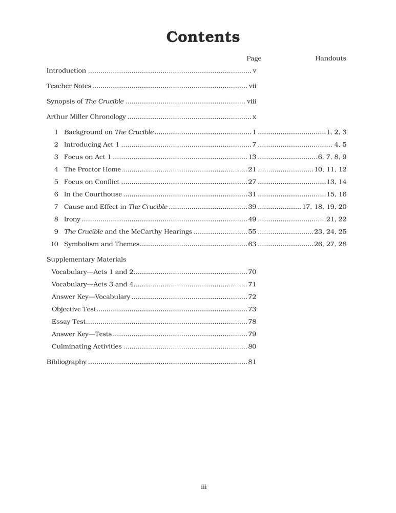 The Crucible Curriculum Unit