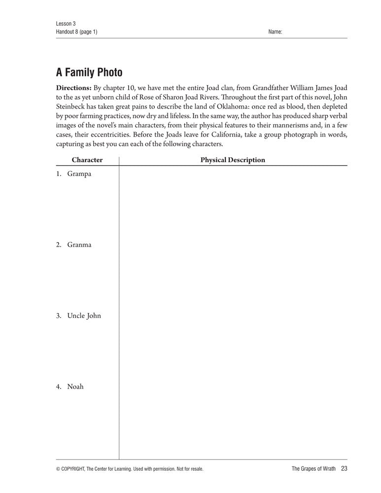 The Grapes of Wrath Curriculum Unit