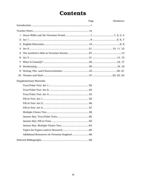 The Importance of Being Earnest Curriculum Unit