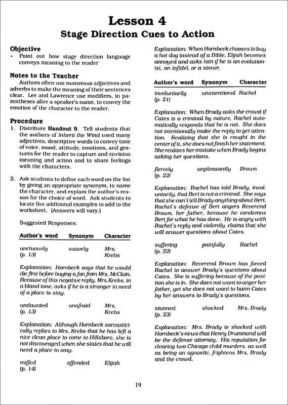 Inherit the Wind Curriculum Unit