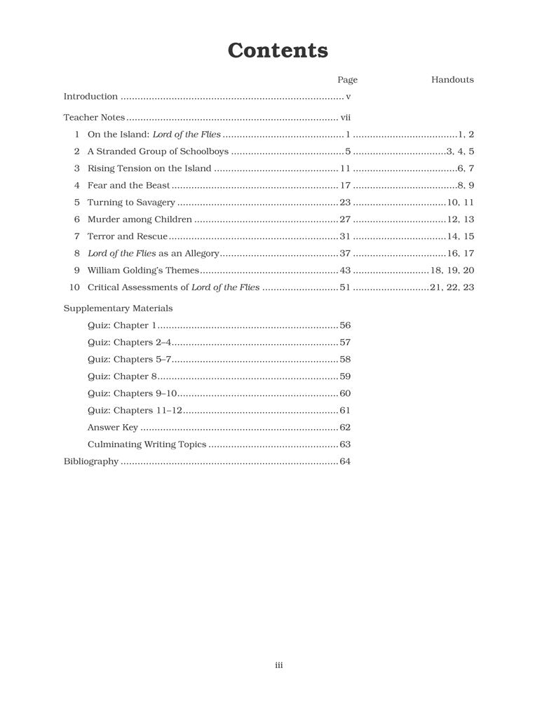 Lord of the Flies Curriculum Unit