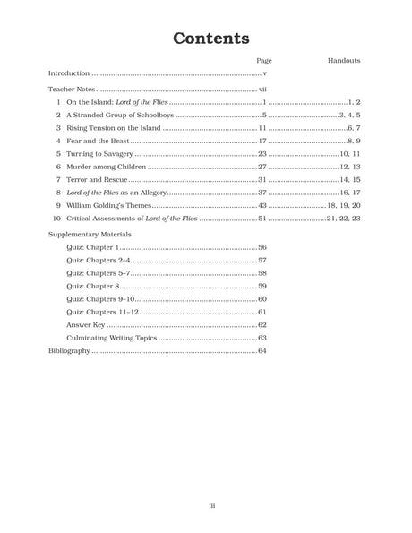 Lord of the Flies Curriculum Unit