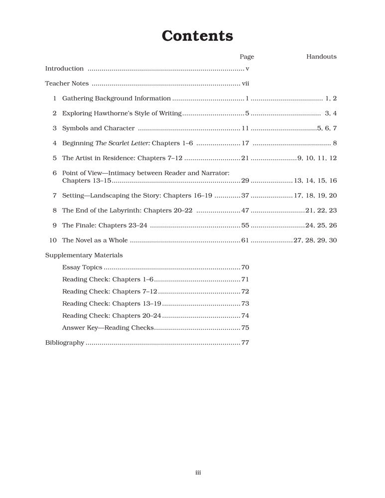 The Scarlet Letter Curriculum Unit