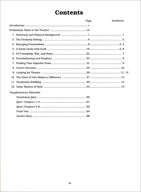 A Separate Peace Curriculum Unit