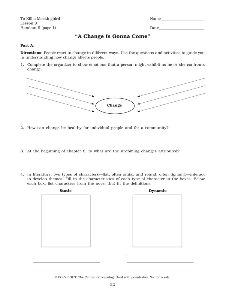 To Kill a Mockingbird Curriculum Unit