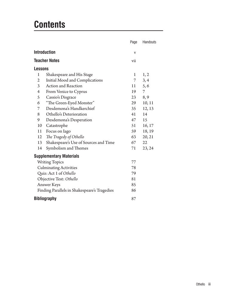 Othello Curriculum Unit