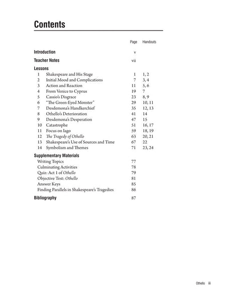 Othello Curriculum Unit