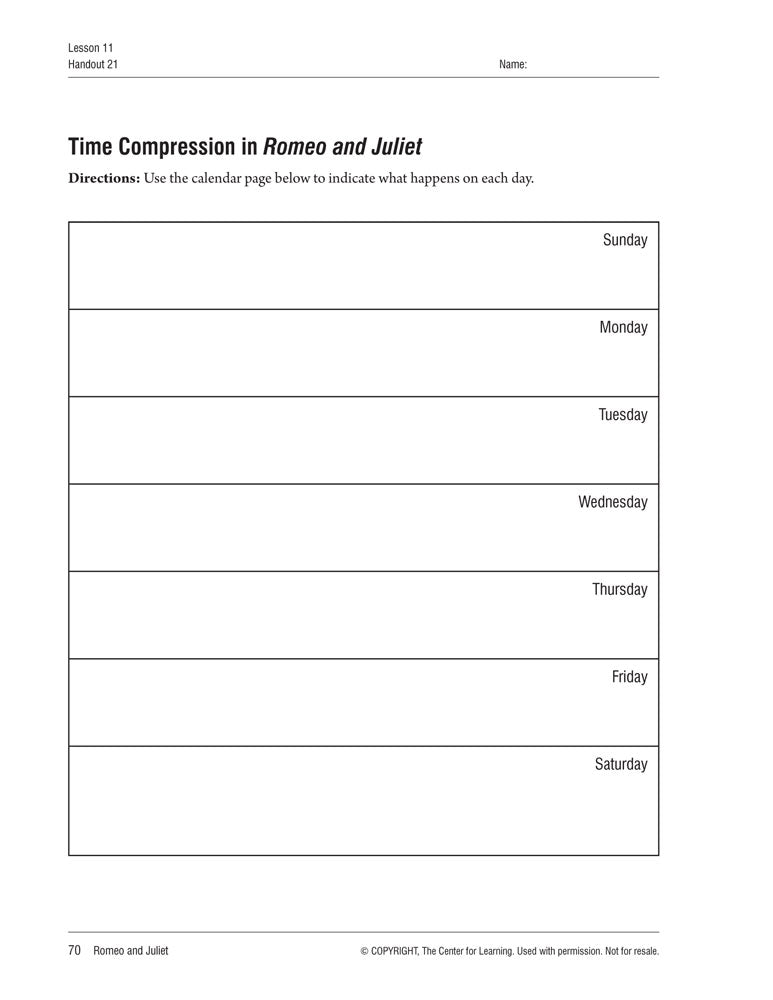 Romeo and Juliet Curriculum Unit