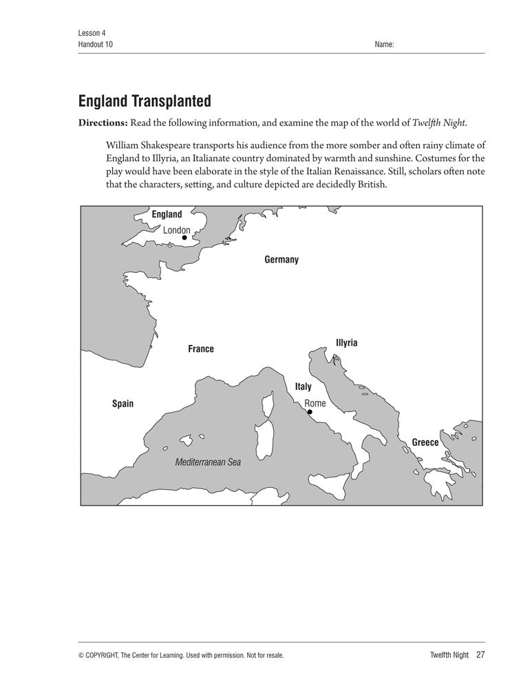 Twelfth Night Curriculum Unit