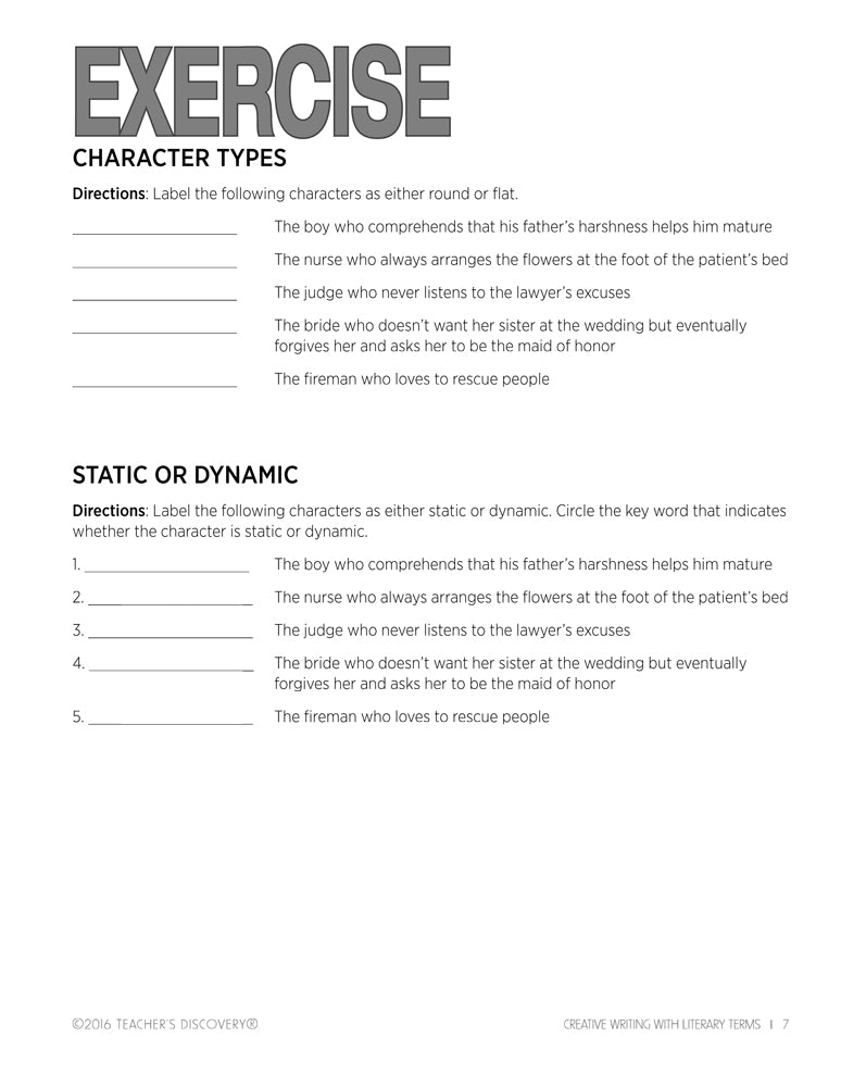 Creative Writing with Literary Terms Activity Book