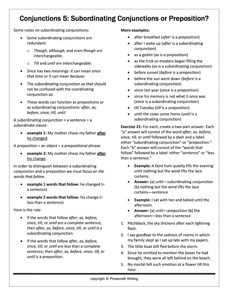 Prose Toolbox: Pronouns, Prepositions, and Conjunctions Unit