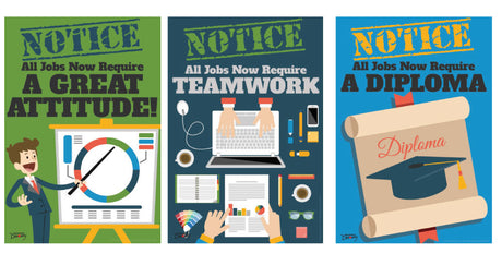 Official Notice Job Skills Set of 8 Mini-Posters