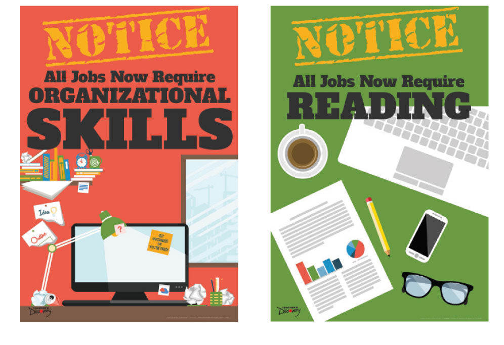 Official Notice Job Skills Set of 8 Mini-Posters