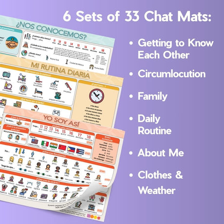 Dynamic Language Class Chat Mats Set of All 6 Tear-Off Pads of 100