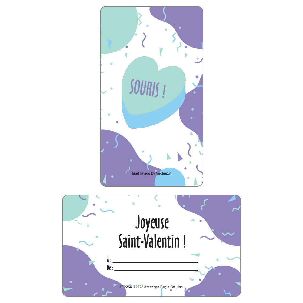 French Valentine's Day Cards - Set of 30